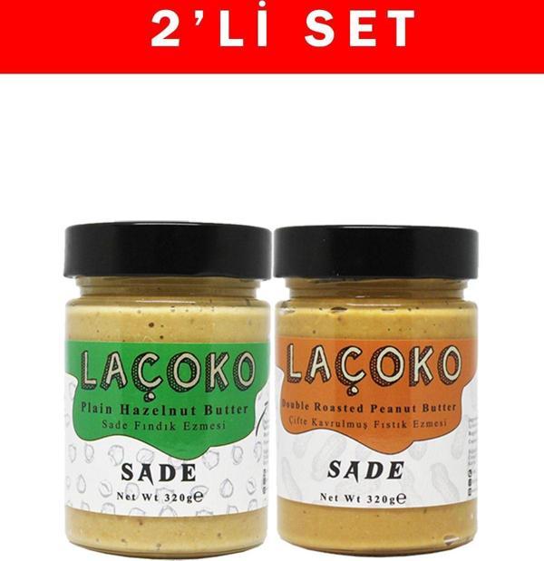 Laçoko 320 Gram Deneme Serisi Çifte Kavrulmuş Fıstık Ve Sade Fındık Ezmesi - Image 1