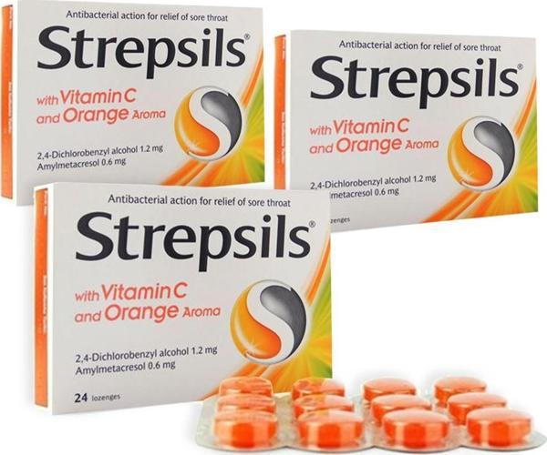 Strepsils Portakal & C Vitamini Aromalı 24 Pastil 3 ADET  - Image 1