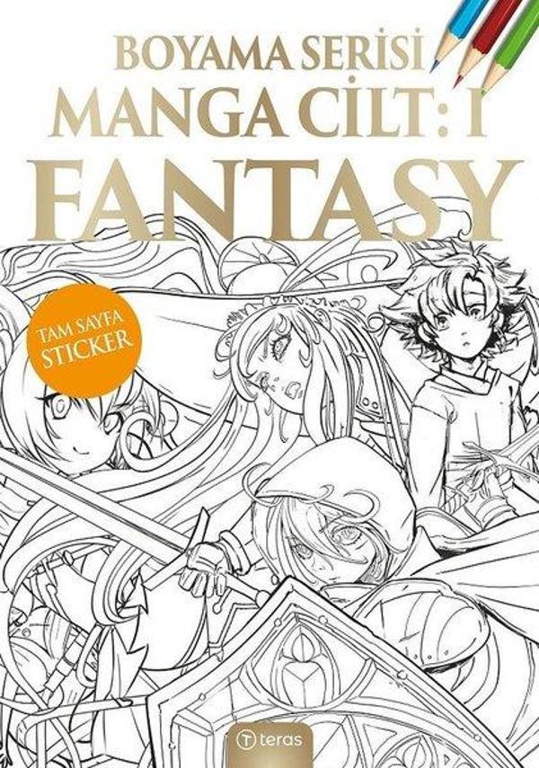 Manga Boyama Cilt 1 - Fantasy - Teras Kitap - Image 1