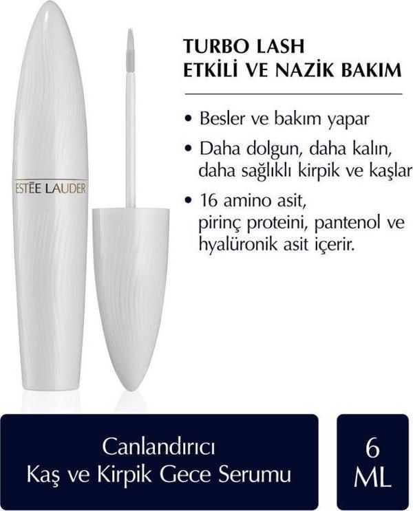 Estee Lauder Turbo Lash Canlandırıcı, Güçlendirici ve Besleyici Kaş ve Kirpik Gece Serumu - 6ml - Image 1