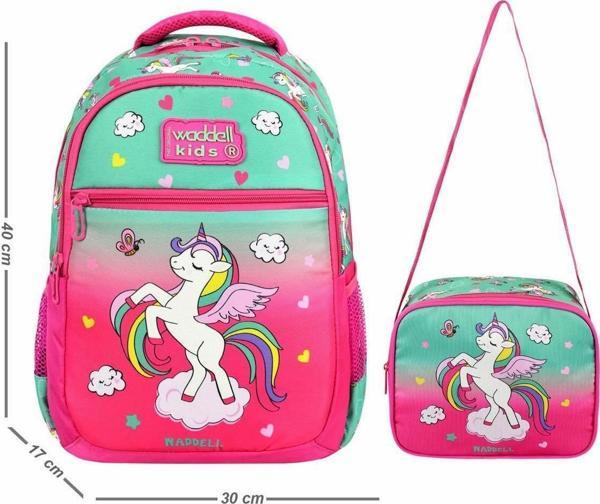 Waddle Okul Çantası Ve Beslenme Çantası Desenli Unicorn 24301 - Image 1