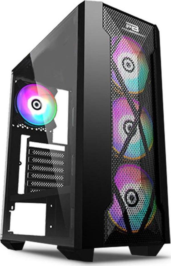 PowerBoost VK-P1900B 500w USB 3.0 ATX Mesh Panel Fixed Rainbow Fan Siyah Kasa VK-P1900B - Image 1