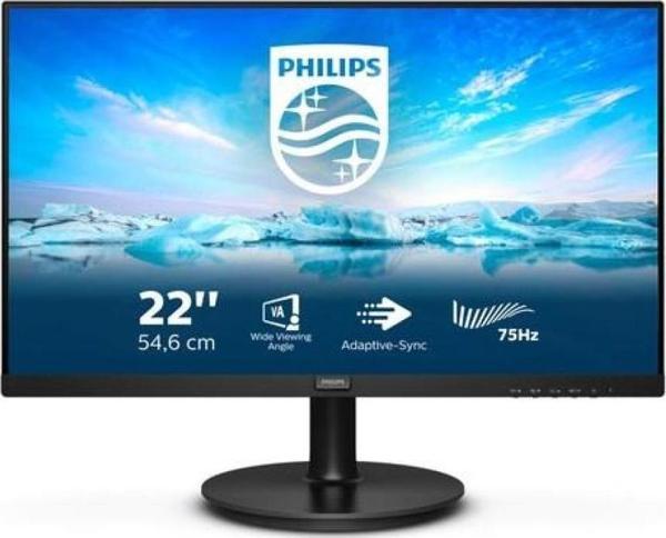 Philips 22" 222V8LA Full HD Vga-Dp-Hdmi 75hz 4ms Lcd Monitor - Image 1