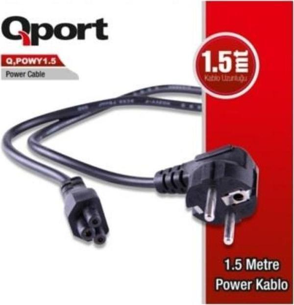 Qport Q-Powy1.5 Yonca Ntb Power Kablosu 1.5 Metre - Image 1