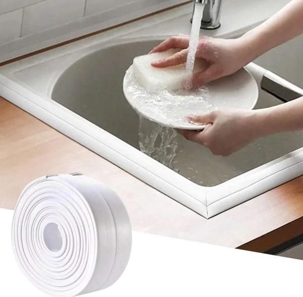 Findit Su Sızdırmaz Banyo Mutfak Lavabo Küvet İzolasyon Şerit Bant,Lavabo Kenar Bandı 3.2 mt x 38 mm (2818) - Image 1