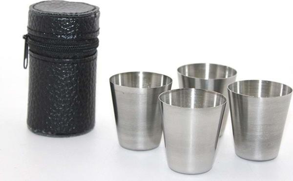 Deri Kılıflı 4'Lü Shot Bardak Seti - Image 1