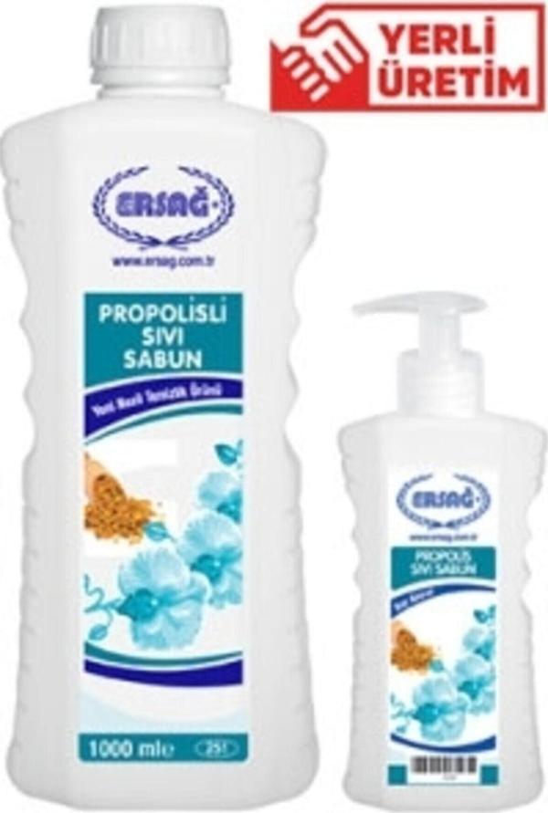 Ersağ Aparatlı Propolisli Sıvı El Sabunu 1000 Ml + Boş Aparat - Image 1