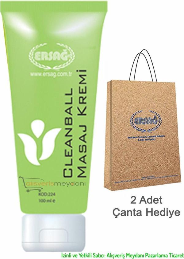 Ersağ Cleanball Masaj Kremi 100 Ml - Çanta Hediyeli - Faturalı - Yeni Tarihli - Orijinal - Image 1