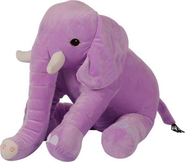 Oturan Dişli Fil 50 cm Lila Pelüş Çocuk Oyuncak - Image 1