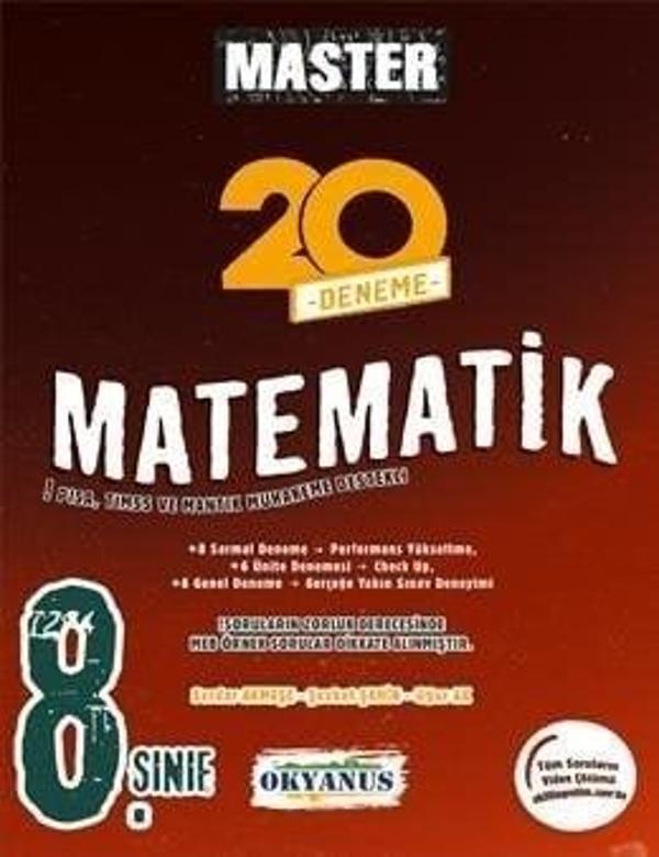 Okyanus 8. Sınıf Master Matematik 20 Deneme Okyanus Yayınları - Okyanus Eğitim - Image 1