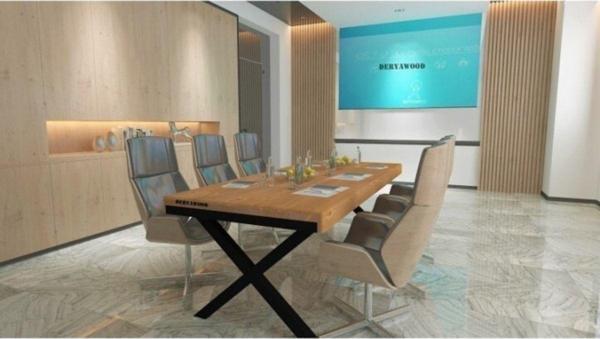 Masif Ahşap Sirius Toplantı Masası 100*240*76 Cm - Image 1