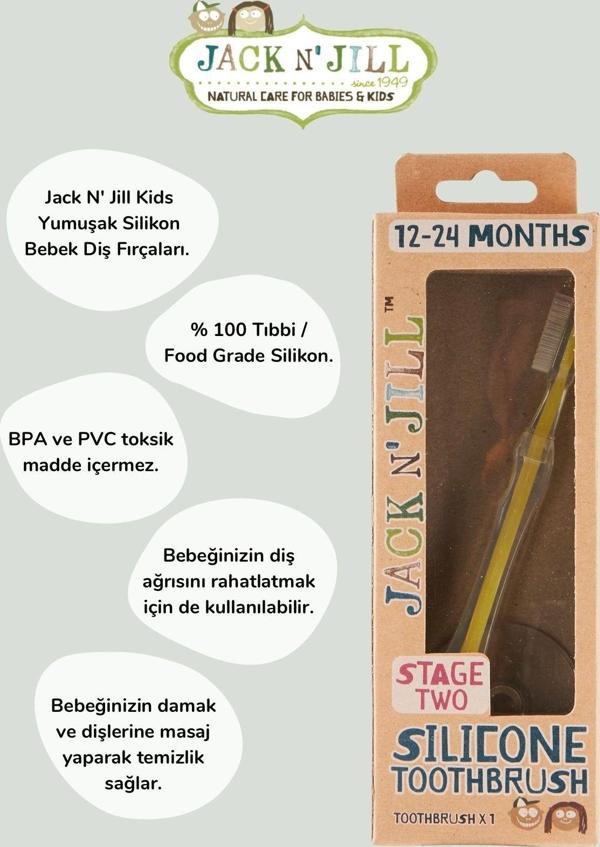 Jack N'Jill Çocuklar Için Tamamen Doğal Organik Silikon Diş Fırçası - Image 1