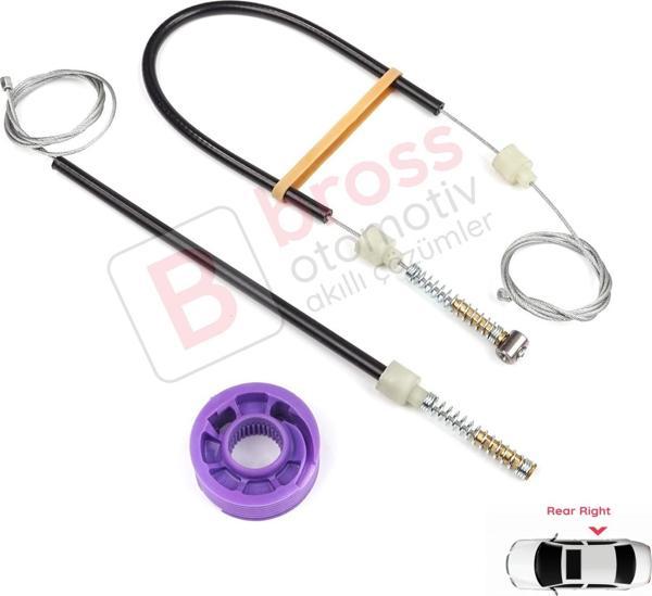 VW Phaeton 3D MK1 2002-2016 SWB Kısa Şase 3D4839756 İçin Arka Sağ Kapı Cam Kriko Tamir Seti - Image 1