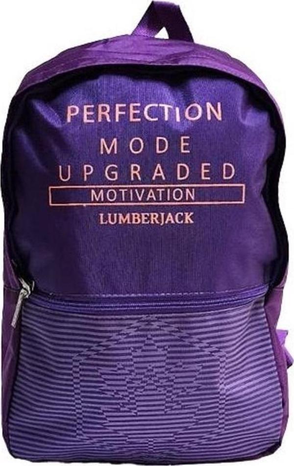 LUMBERJACK SIRT ÇANTASI MOR 2 GÖZLÜ KALIN KUMAŞ OKUL CASUAL PERFECTİON - Image 1