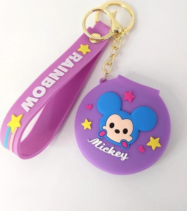 Anahtarlık Silikon Mickey Mouse Ayna Anahtarlık Çanta Süsü Karakter Figür Oyuncak  - Image 1