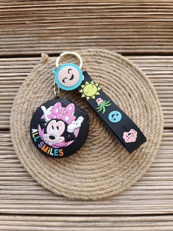 Anahtarlık Silikon Minnie Mouse Siyah Ayna Anahtarlık Çanta Süsü Karakter Figür Oyuncak  - Image 1