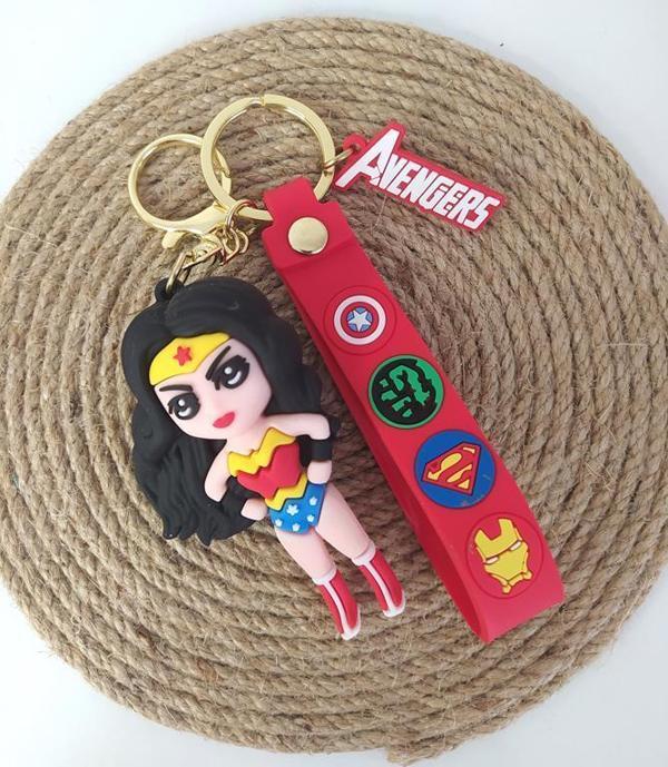Avengers Marvel Wonder Woman Silikon Anahtarlık Çanta Süsü Oyuncak  - Image 1