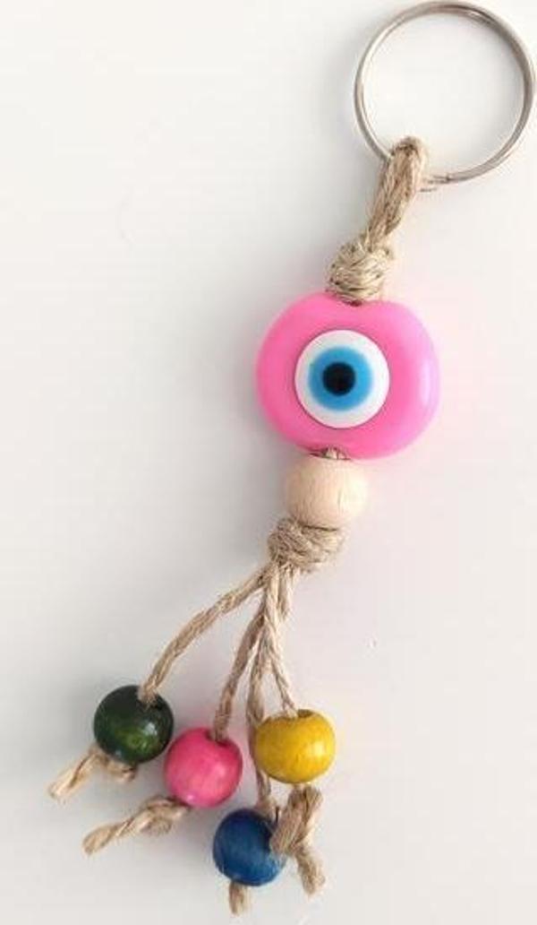 Anahtarlık Kötü Göz Nazar Kovucu Renkli Boncuklu Çanta Cüzdan Süsü 11870 - Image 1