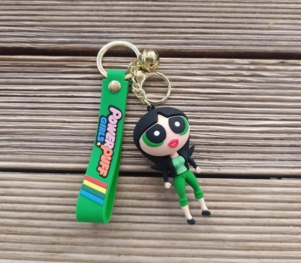 Anahtarlık Powerpuff Silikon Anahtarlık Çanta Süsü Karakter Figür Oyuncak 15239 - Image 1