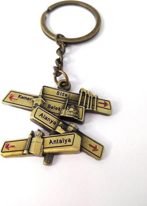 Metal Anahtarlık  Antalya Alanya Kemer Side Belek Yazılı Çanta Süsü   - Image 1