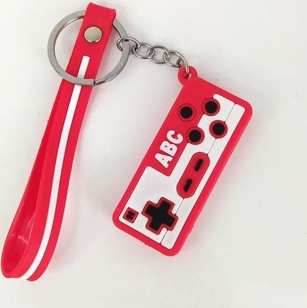 Oyun Konsolu Joystick Oyun Kolu Silikon Anahtarlık Çanta Süsü Kırmızı - Image 1