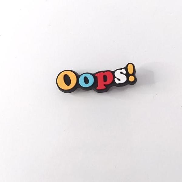 Silikon Oops Yazılı 1 Adet Tekli Terlik Süsü Aksesuar - Image 1