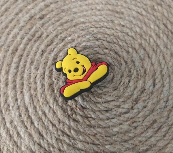 Terlik Ayakkabı Sandalet Tokası Silikon Pooh 1 Adet Tekli Terlik Süsü Aksesuar - Image 1