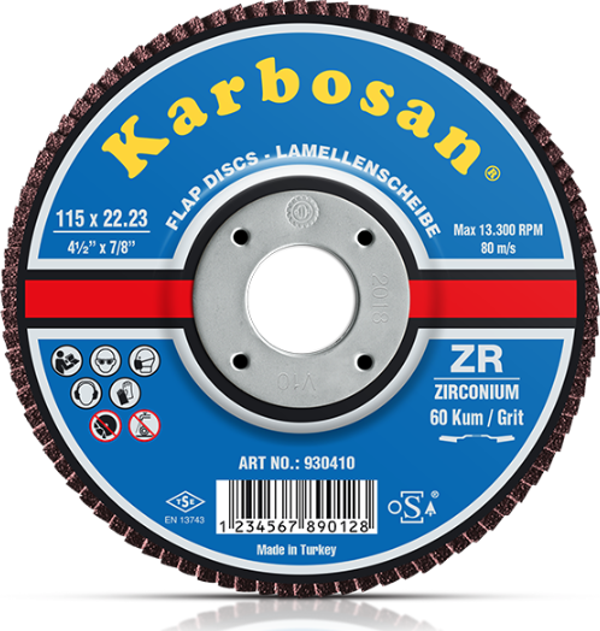 Karbosan Zr Flap Disk 180X22 60 Kum 930470 - Image 1