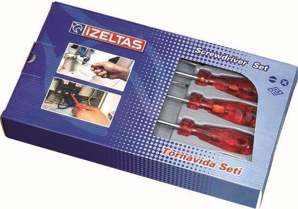 İzeltaş Kraft Seri Yıldız Uçlu Tornavida Seti 6 Parça 4120008106 - Image 1