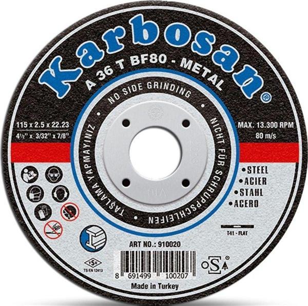 Karbosan 115X1.0X22.23 Metal İnce (Thinline) Kesme Diski 910440 (A 54 R Bf80) - Image 1