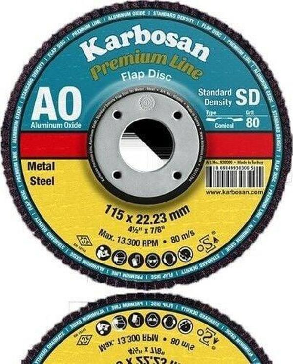 Karbosan 115X22.23 Premium Line Ao Sd Flap Disk Zımpara 80 Kum 982985 - Image 1