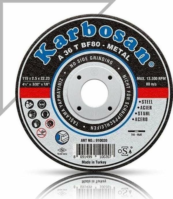 Karbosan 115X3.0X22.23 Nk Metal Standart Kesme Diski 910910 (A 36 T Bf80) - Image 1