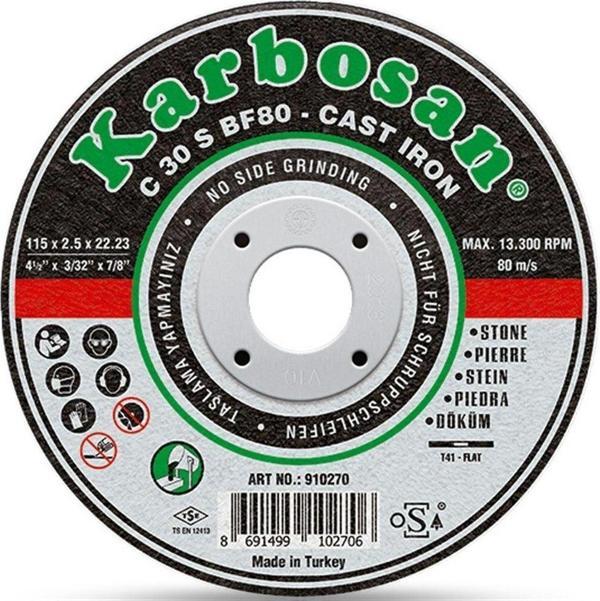 Karbosan 180X3.0X22.23 Sc Pik Döküm Kesme Diski 910290 (C 30 S Bf80) - Image 1