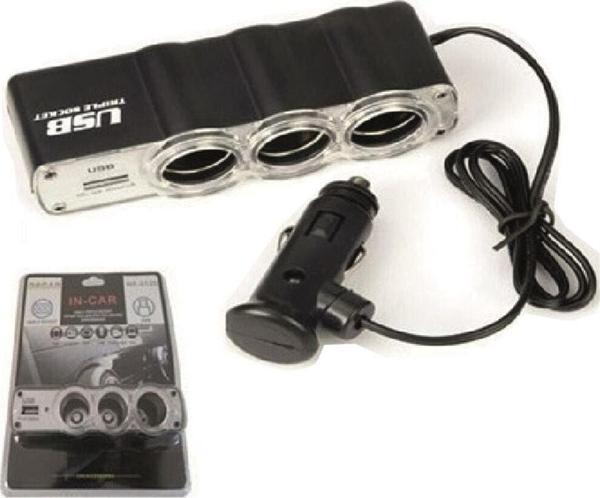 Carub Çakmak Soketi 24v Kablolu 3 Lü Usb Li Vakumlu Br1702003 - Image 1