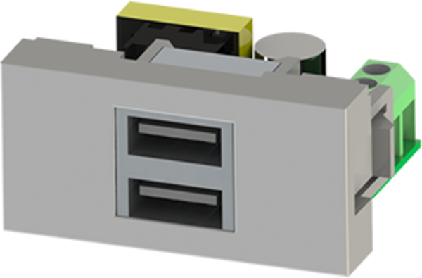 Ne-Ad 45X22.5 Çiftli Usb Şarj Adapt. Beyaz 2062 - Image 1