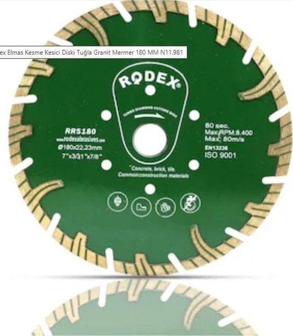 Rodex Turbo Elmas Kesme Diski 180Mm Rrs180 - Image 1