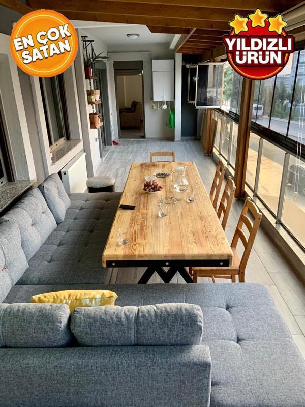  Doğal Ahşap Yemek Masası-70-140 - Image 1