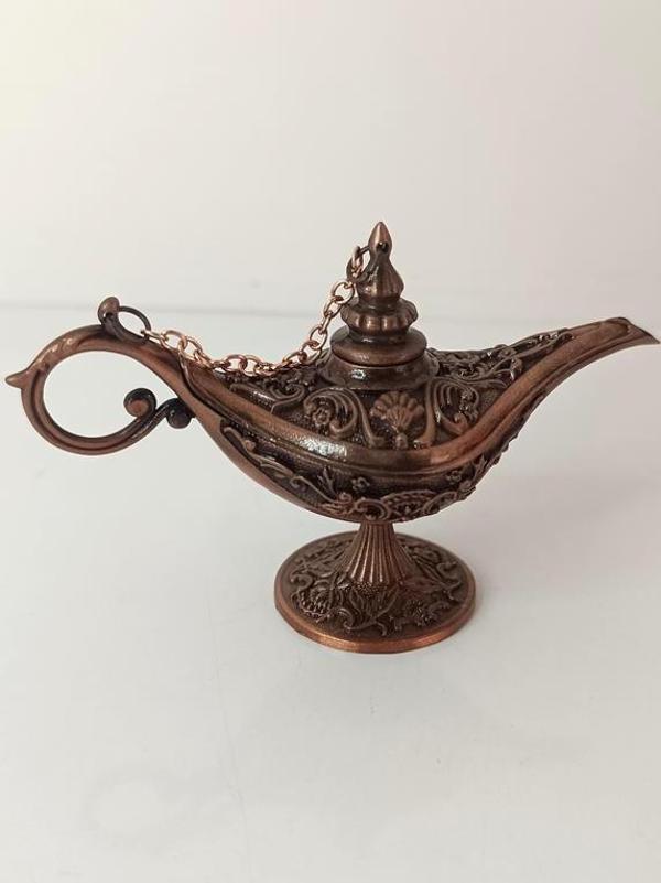 Alaaddin Sihirli Lamba Genie Lamp İbrik Biblo 7 cm Bakır Renk - Image 1