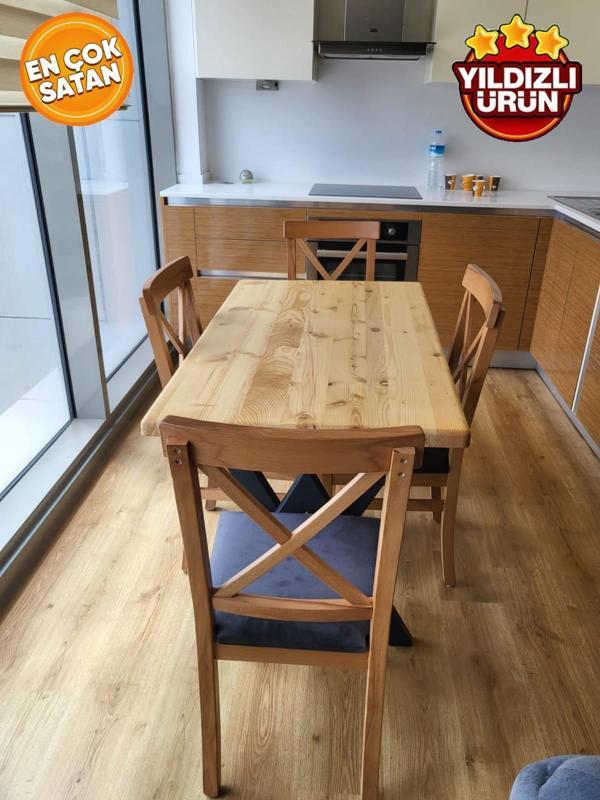  Doğal Ahşap Yemek Masası-80-220 - Image 1