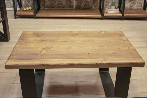  Masif Ahşap Dogal Ofis Sehpası 60*60*45 - Image 1