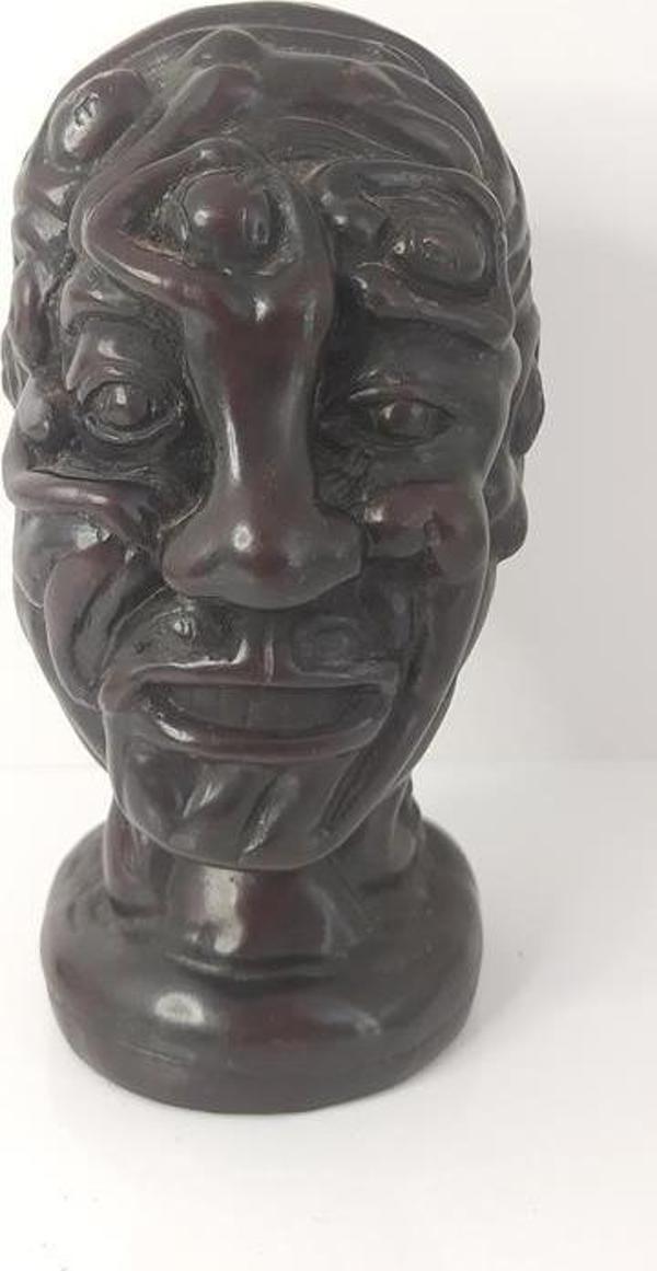 Erkek Kafası Reçine Biblo Heykel Masa Üstü Dekor Süsü  - Image 1