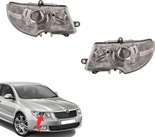 NS Nilser Auto Parts Skoda Super B Sağ-Sol Set Far Lambası 2007-2012 - Image 1