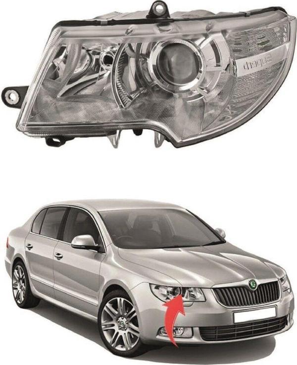 NS Nilser Auto Parts Skoda Super B Sol Şöför Far Lambası 2007-2012 - Image 1