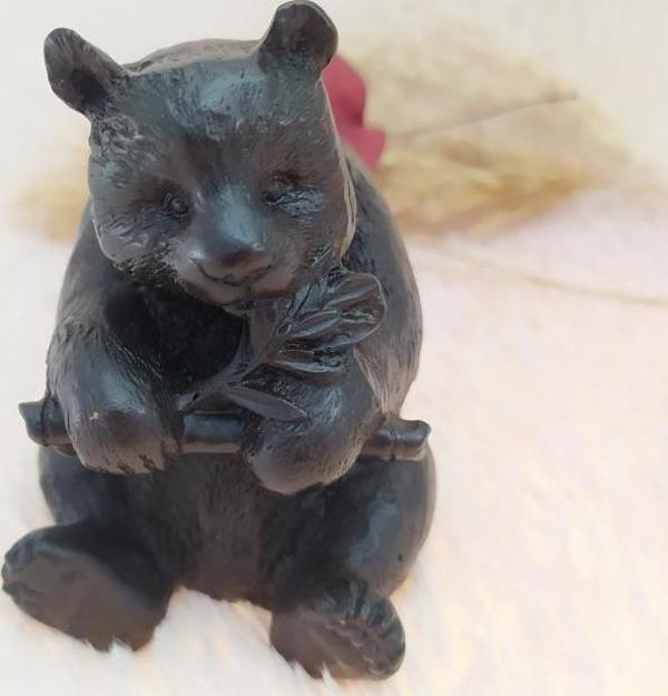 Hdmarketim Reçine  Siyah Biblo Ayıcık Heykel - Image 1