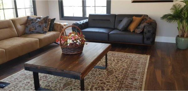 Masif Ahşap Dogal Ağaç Orta Sehpa Ceviz 130*85*45 Cm - Image 1