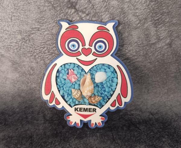 Magnet Baykuş Hayvan Nazar Boncuk Buzdolabı Süsü Ahşap Magnet Mıknatıslı Hediyelik Eşya - Image 1