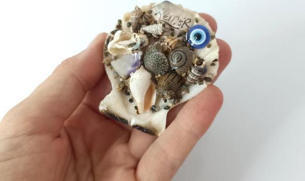 Magnet Deniz Kabuklu Buzdolabı Süsü Nazar Boncuklu Deniz Plaj Magnet  - Image 1