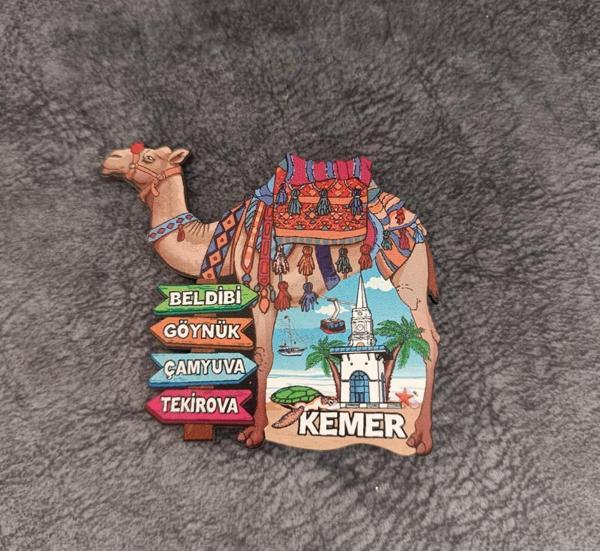 Magnet Deve Bereket Kule Deniz Kurbağa  Buzdolabı Süsü Ahşap Magnet Mıknatıslı Hediyelik Eşya - Image 1