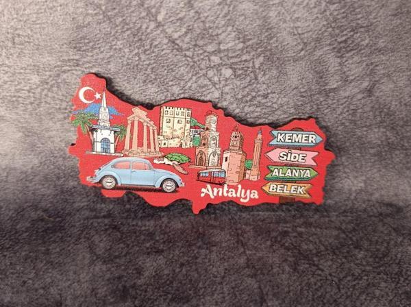 Magnet Harita Deniz Araba Turistik Buzdolabı Süsü Manyetik Mıknatıslı Hediyelik Eşya - Image 1
