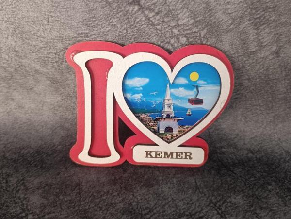 Magnet Kalp Dümen Gemi Kule Yelken Buzdolabı Süsü Ahşap Magnet  - Image 1
